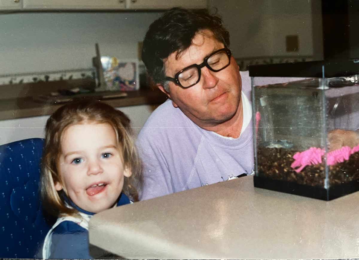 A future fish veterinarian with her first fish tank.