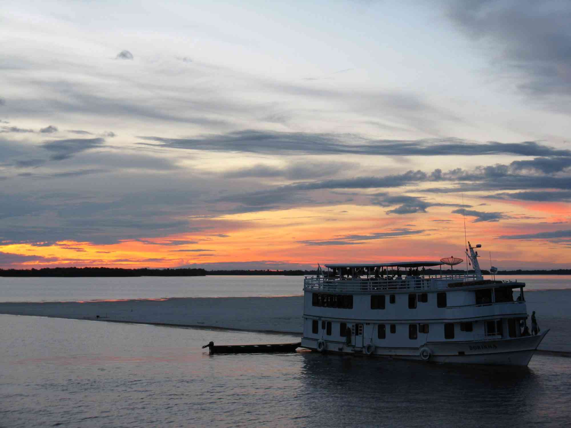 River boat on the rio Negro at night